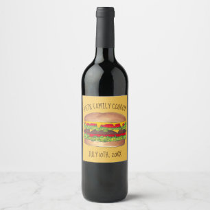 Burger Cheeseburger Wiedersehen Picnic Cookout Par Weinetikett