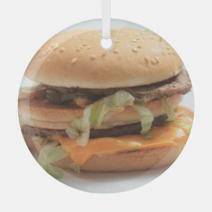 Burger Closeup Ornament Aus Glas