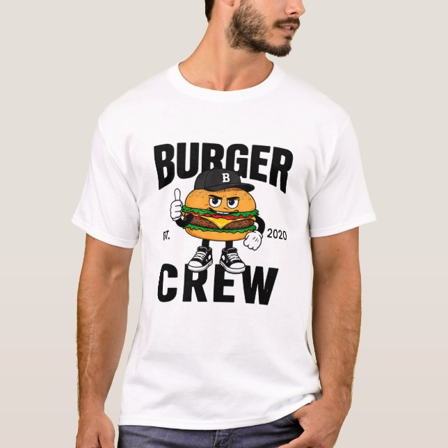 🍔 Burger Crew Restaurant Personal Logo 🍔 T-Shirt (Vorderseite)