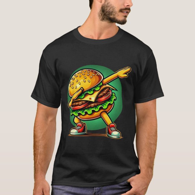 Burger Dabbing Funny Burger Hamburger Food T-Shirt (Vorderseite)