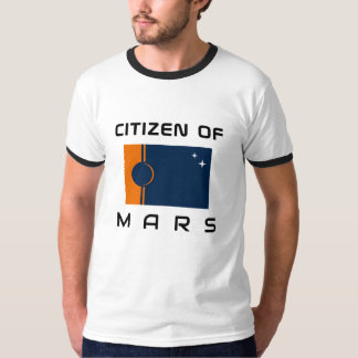 Bürger des Mars T - Shirt mit der Marsflagge