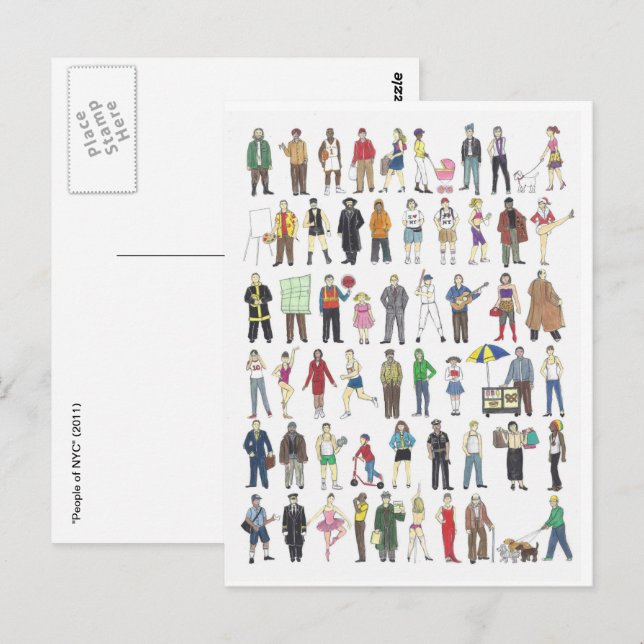 Bürger des New Yorker NYC Postkarte (Vorne/Hinten)