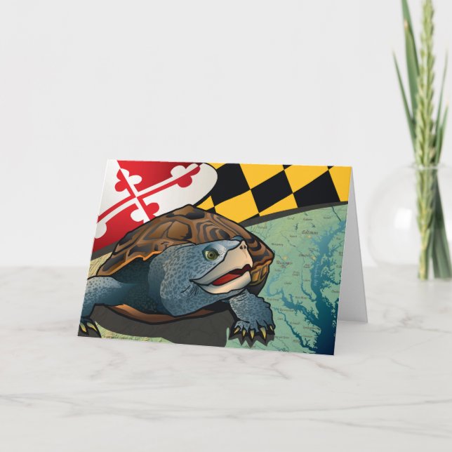 Bürger-Dosenschildkröte, Marylands Schildkröte Karte (Vorderseite)