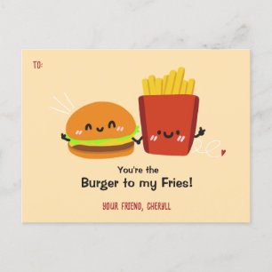 Burger & Fries Funny Valentinstag Card Feiertagspostkarte