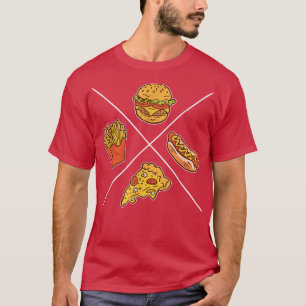 Burger Fries Pizza Hotdog Fast Food T-Shirt