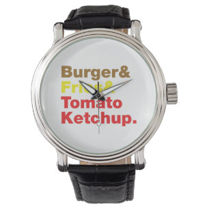 Burger & Fries & Tomato Ketchup. Armbanduhr