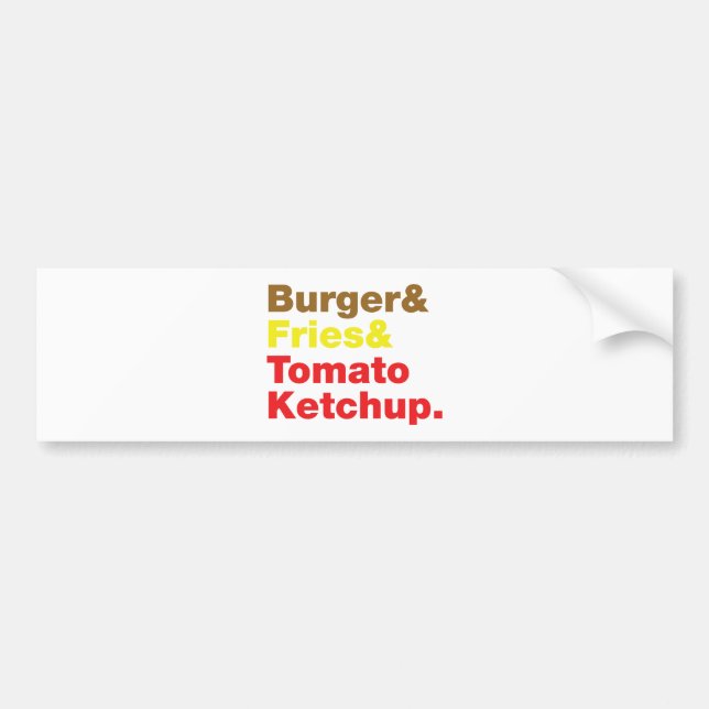 Burger & Fries & Tomato Ketchup. Autoaufkleber (Vorne)