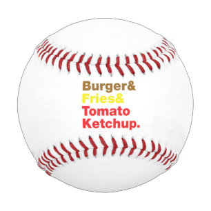 Burger & Fries & Tomato Ketchup. Baseball