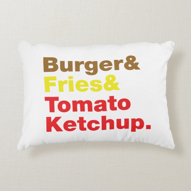 Burger & Fries & Tomato Ketchup. Dekokissen (Vorderseite)