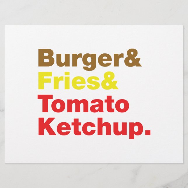 Burger & Fries & Tomato Ketchup. Flyer (Vorne)