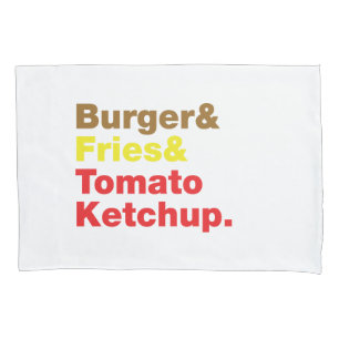Burger & Fries & Tomato Ketchup. Kissenbezug