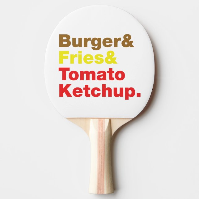 Burger & Fries & Tomato Ketchup. Tischtennis Schläger (Vorderseite)