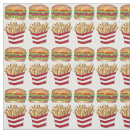 Burger Fry French Fries Fast Food Fabric Stoff
