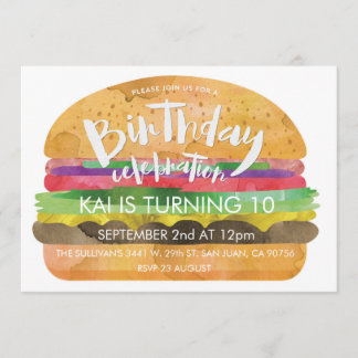 Burger-Geburtstags-Party Einladung