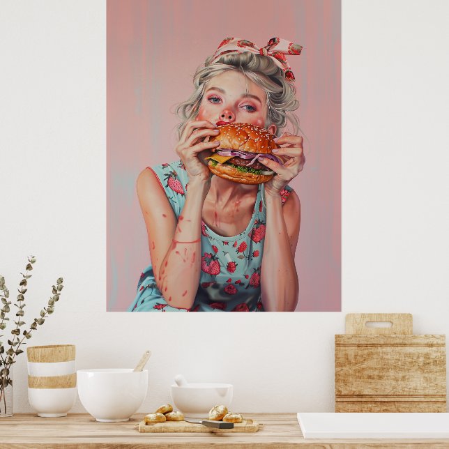 Burger Girl Poster (Küche)