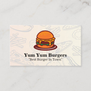 Burger-Grafiken Restaurant-Essen Hintergrund Visitenkarte