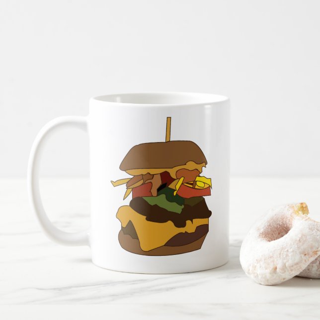 Burger Hamburger Burger Kaffeetasse (Mit Donut)