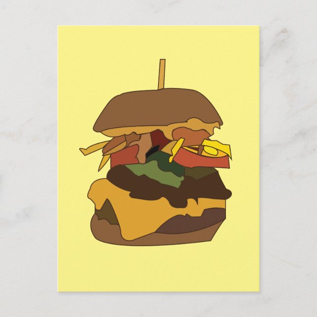 Burger Hamburger Burger Liebe Illustration Postkarte (Vorderseite)