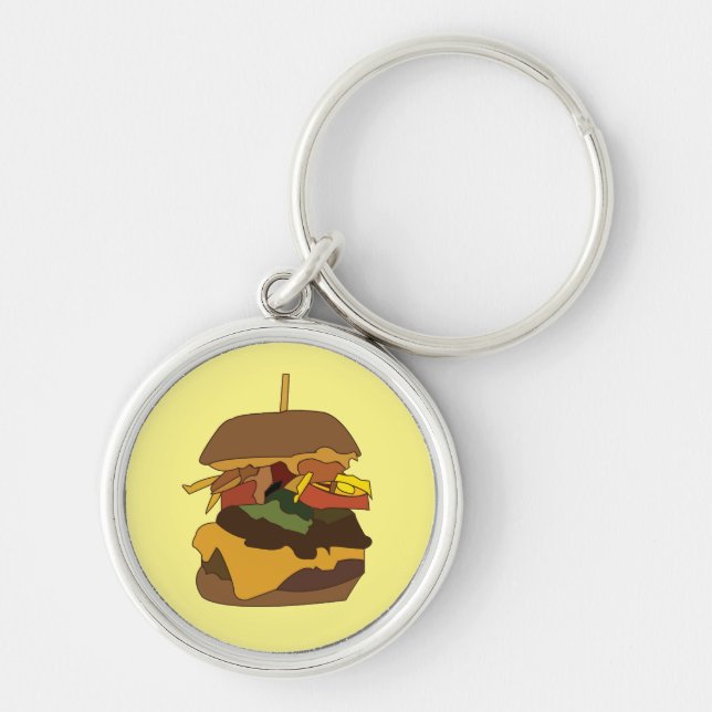 Burger Hamburger Burger Liebe Illustration Schlüsselanhänger (Vorne)