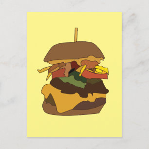 Burger Hamburger Burger Liebes Illustration Postkarte