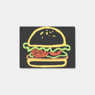 BURGER HAMBURGER POST-IT KLEBEZETTEL