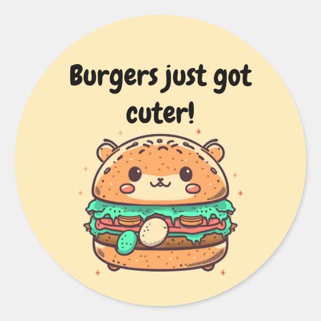 Burger Hamster - Burgers Got einfach Niedlicher! Runder Aufkleber (Vorderseite)