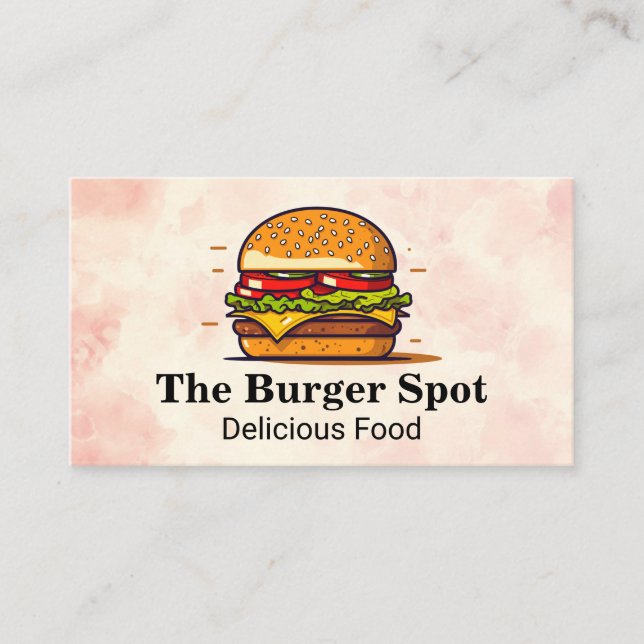 Burger Illustration | Restaurant Visitenkarte (Vorderseite)