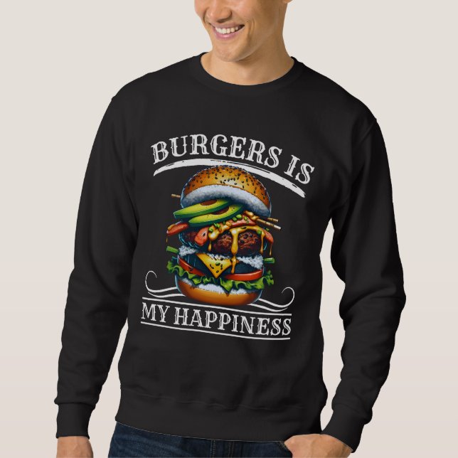 Burger ist mein Glück Sweatshirt (Vorderseite)