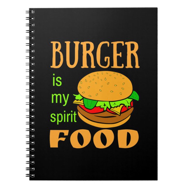 Burger ist mein Spirituosenhamburger Notizblock (Vorderseite)