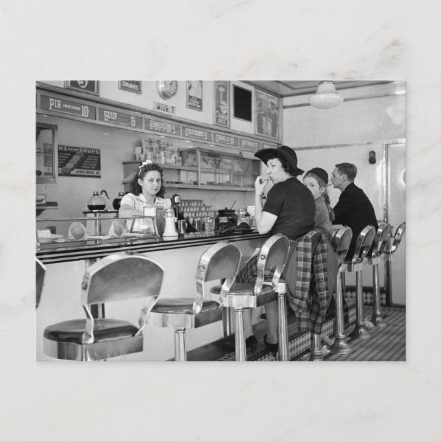 Burger Joint der 40er Jahre Postkarte (Vorderseite)