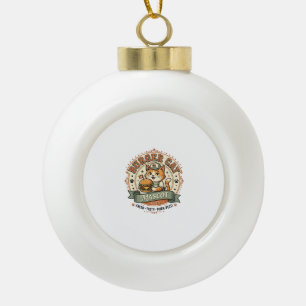 Burger-Katzen-Maskottchen Katze Fast-Food-Maskottc Keramik Kugel-Ornament