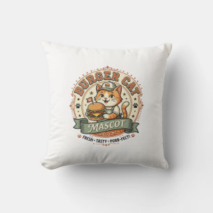 Burger-Katzen-Maskottchen Katze Fast-Food-Maskottc Kissen