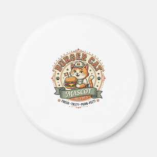 Burger-Katzen-Maskottchen Katze Fast-Food-Maskottc Magnet