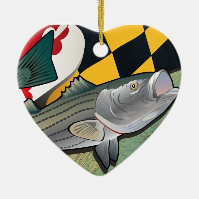 Bürger-Klippenbarsch von Maryland Keramikornament (Vorne)