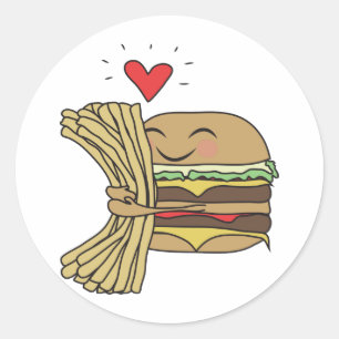 Burger-Liebe-Fischrogen Runder Aufkleber