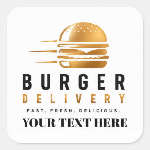 🍔 Burger-Lieferfahrer-Team-Uniform Crew 🚗 Quadratischer Aufkleber