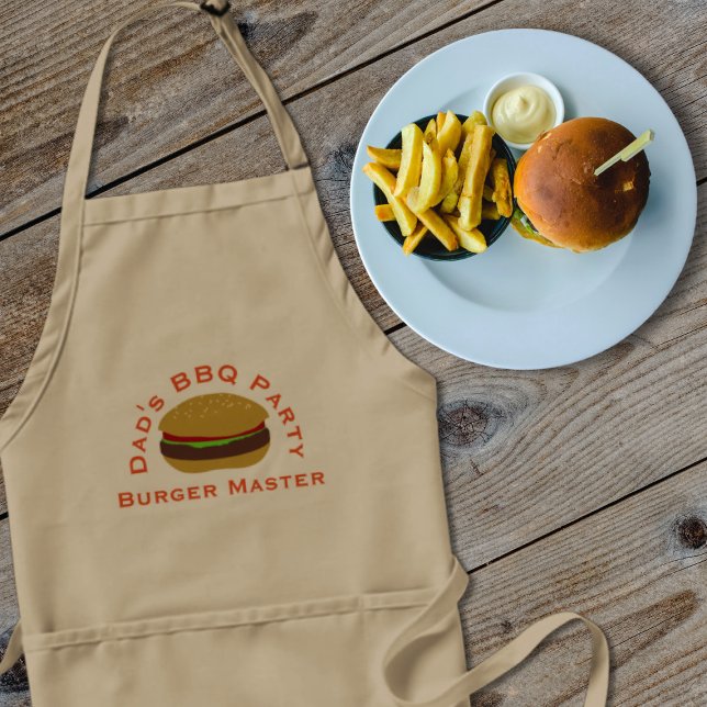 Burger Master Vater GRILLEN Party Mens Adult Schür Schürze (Von Creator hochgeladen)