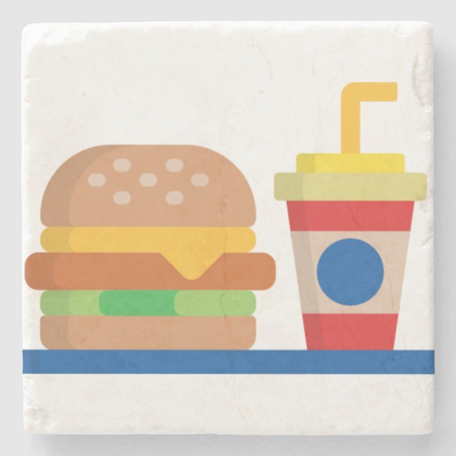 Burger Meal Steinuntersetzer (Vorderseite)