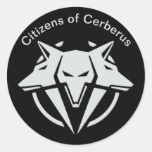 Bürger mit Cerberus-Aufkleber