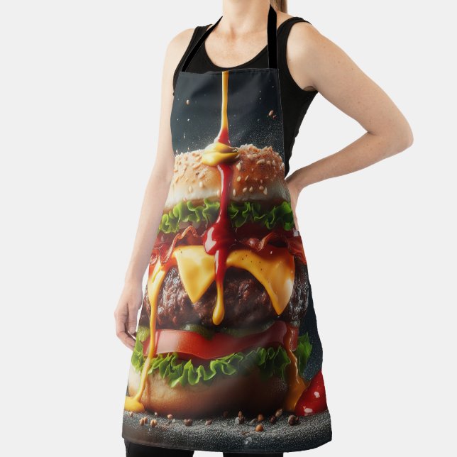 Burger mit Spritzsoße Schürze (InSitu)