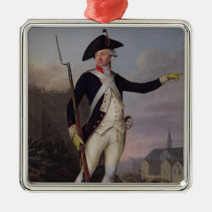 Bürger Nau-Deville in der Nationalgarde-Uniform Silbernes Ornament