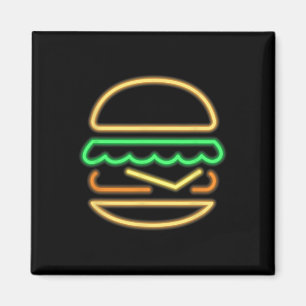 Burger Neon - Stil eines Clic 80er Retro Neon-Zeic Magnet