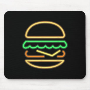 Burger Neon - Stil eines Clic 80er Retro Neon-Zeic Mousepad