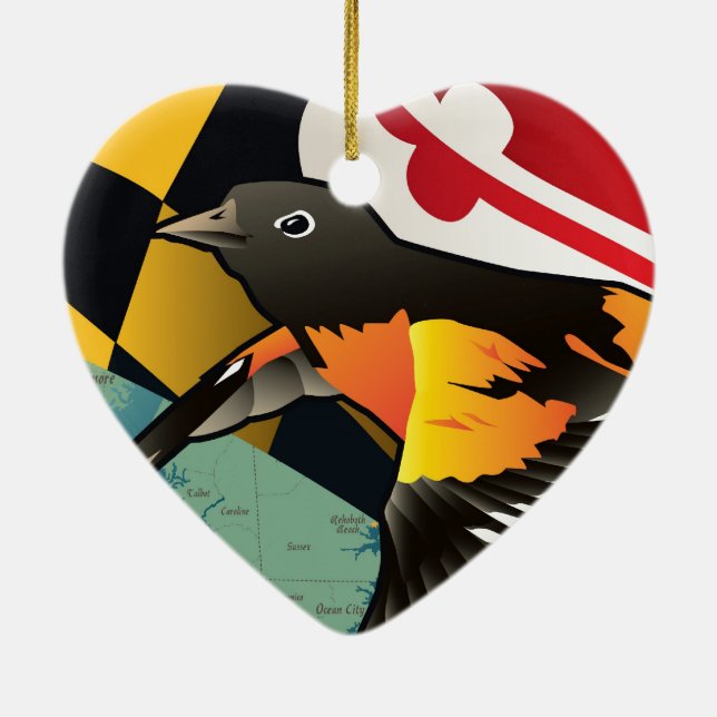 Bürger Oriole, Marylands Staats-Vogel Keramikornament (Hinten)