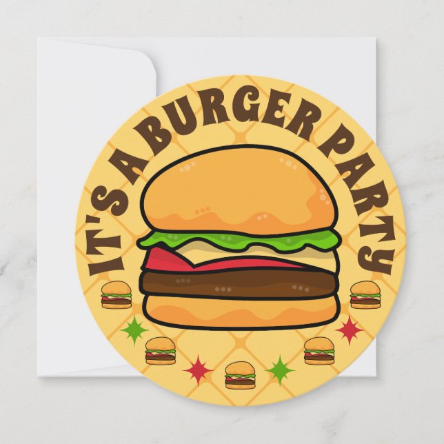 Burger Party Anniversaire Invitation (Devant)