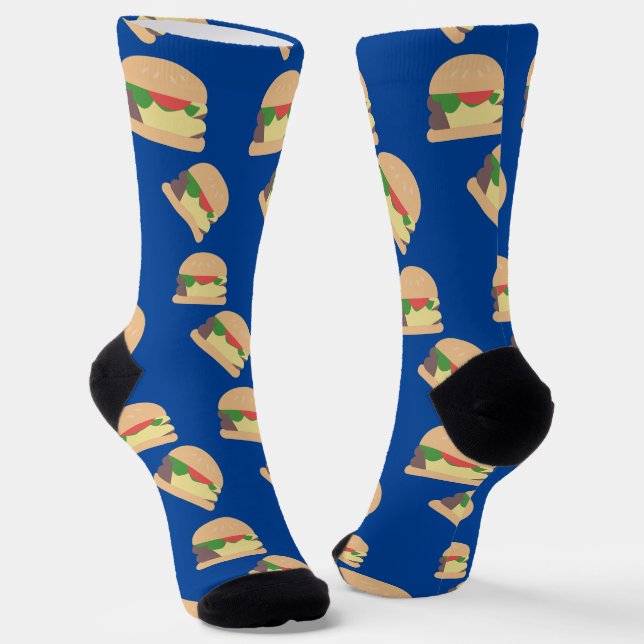 Burger Party Restaurant Muster Socken (Gewinkelt)