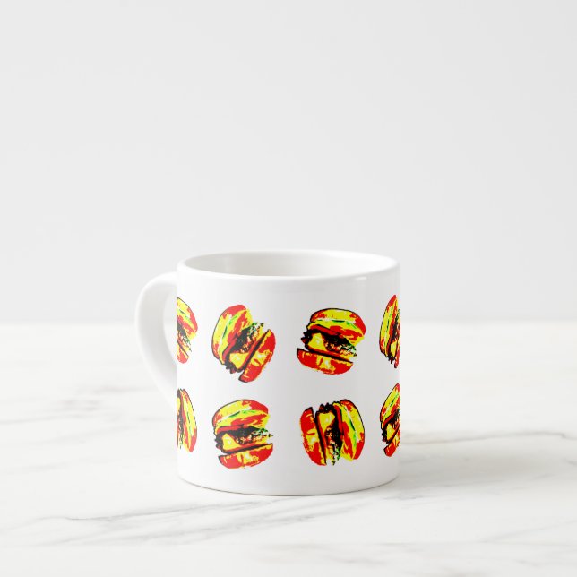 Burger Pattern Espressotasse (Vorderseite Links)