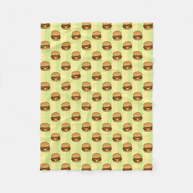 Burger Pattern Fleecedecke (Vorderseite)