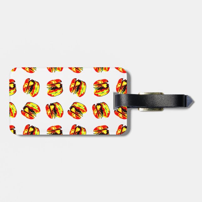 Burger Pattern Gepäckanhänger (Rückseite horizontal)