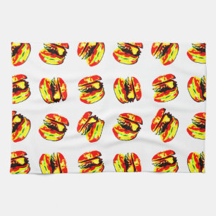 Burger Pattern Geschirrtuch